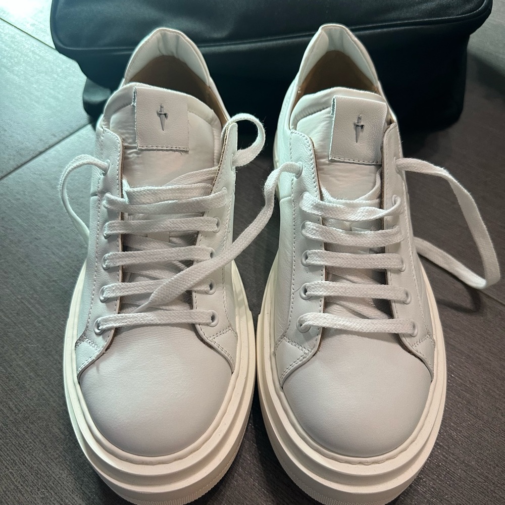Paciotti Never Worn White Leather Sneakers - Size 40/9.5